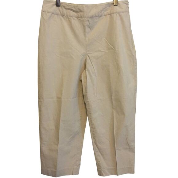 Rafaella Size 10 Khaki Capris Hidden Side Zipper - Picture 1 of 3